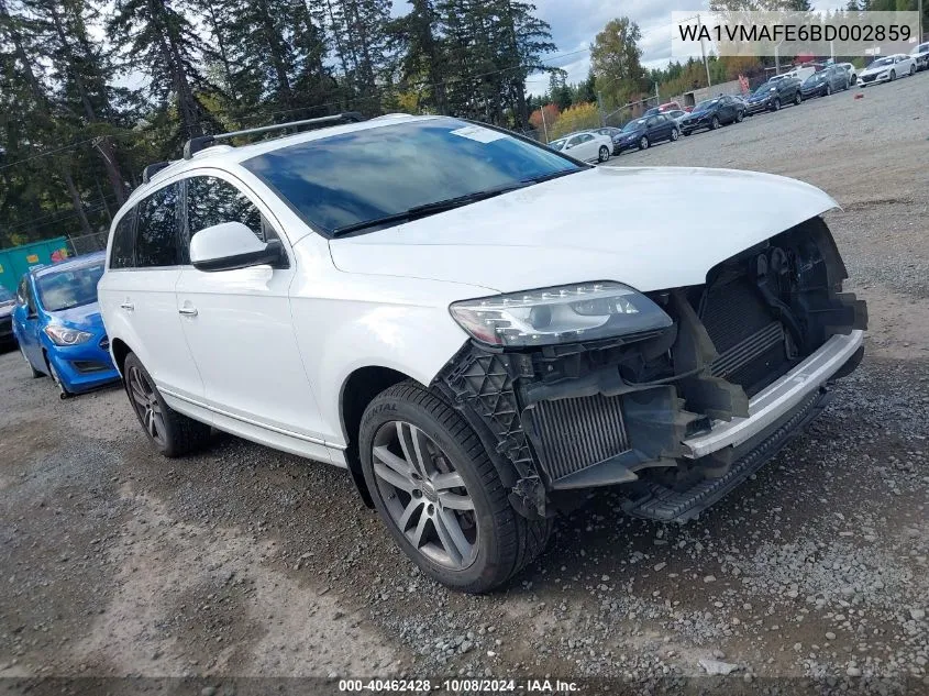 2011 Audi Q7 3.0 Tdi Premium VIN: WA1VMAFE6BD002859 Lot: 40462428