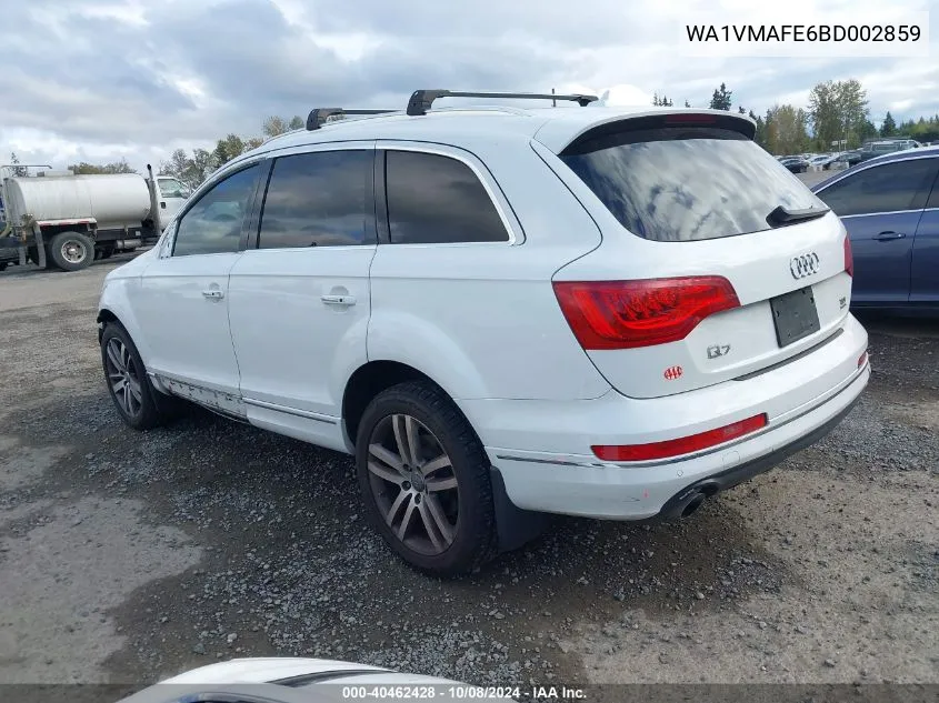 2011 Audi Q7 3.0 Tdi Premium VIN: WA1VMAFE6BD002859 Lot: 40462428