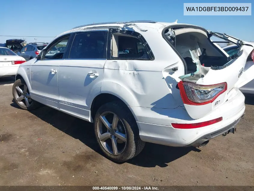 2011 Audi Q7 3.0T S Line Prestige VIN: WA1DGBFE3BD009437 Lot: 40540099