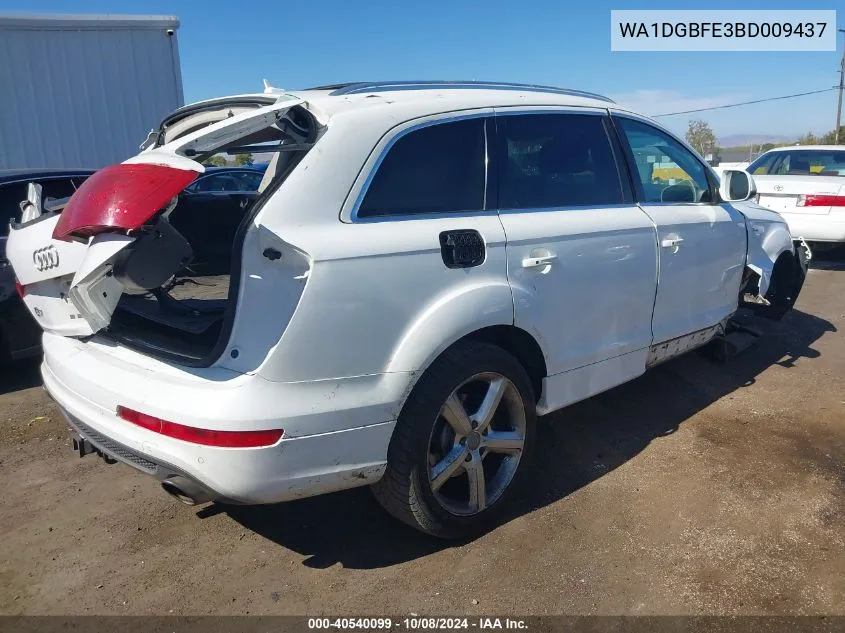 2011 Audi Q7 3.0T S Line Prestige VIN: WA1DGBFE3BD009437 Lot: 40540099