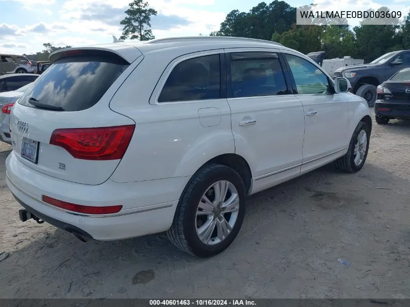 2011 Audi Q7 3.0 Tdi Premium VIN: WA1LMAFE0BD003609 Lot: 40601463