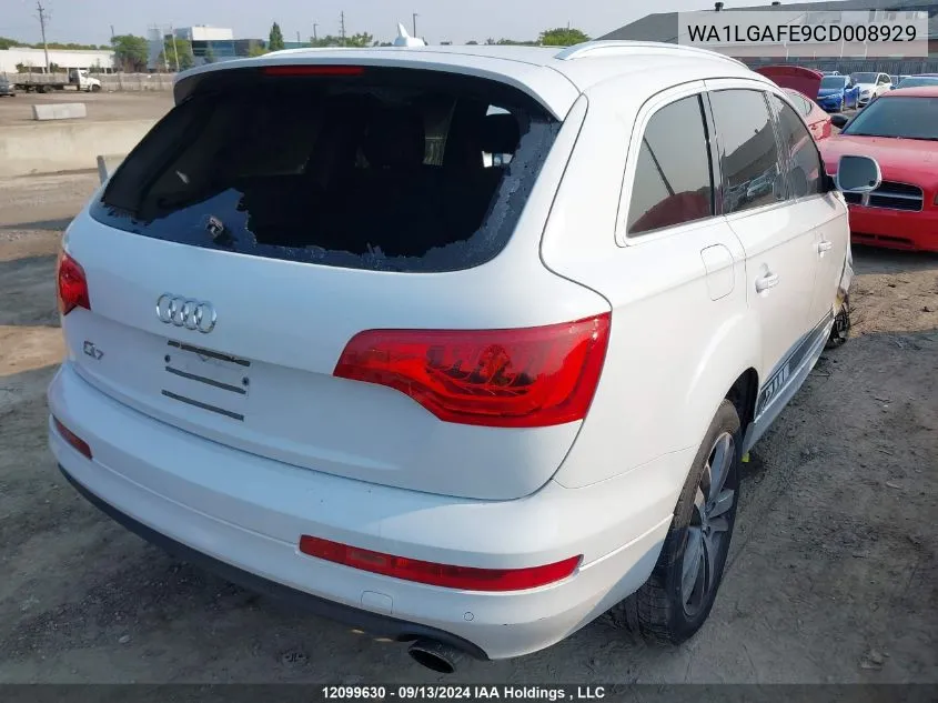 2012 Audi Q7 Premium Plus VIN: WA1LGAFE9CD008929 Lot: 12099630