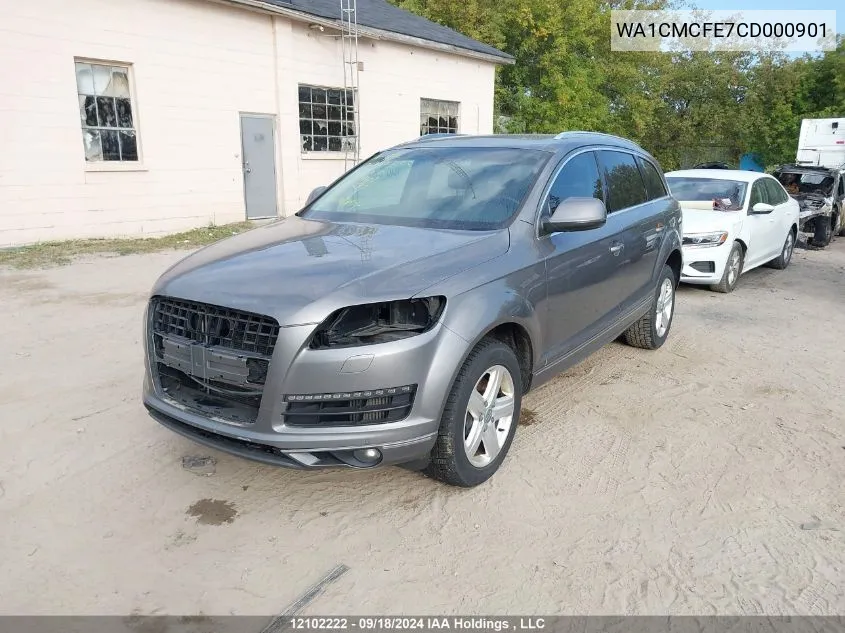 2012 Audi Q7 VIN: WA1CMCFE7CD000901 Lot: 12102222