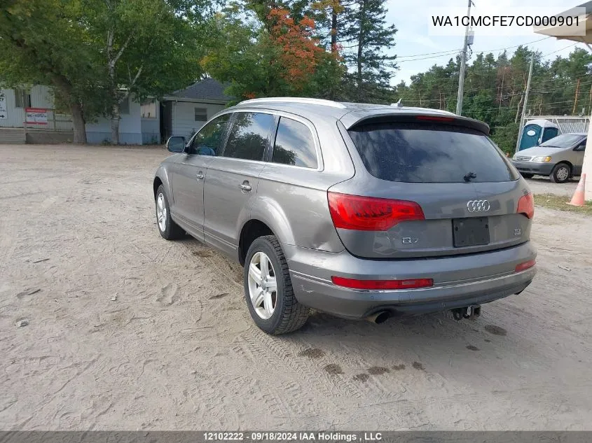 2012 Audi Q7 VIN: WA1CMCFE7CD000901 Lot: 12102222