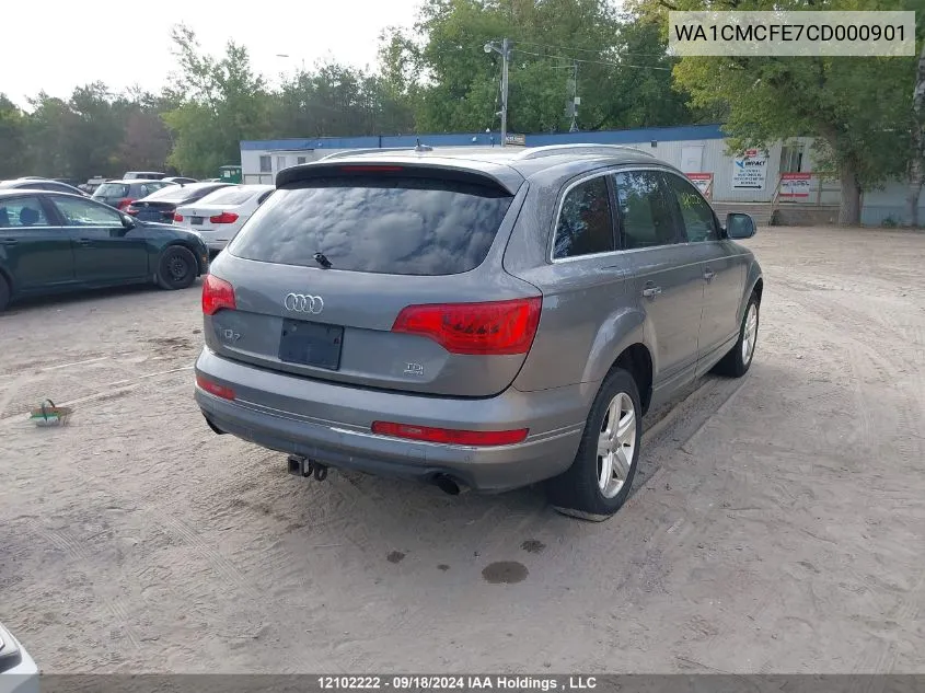 2012 Audi Q7 VIN: WA1CMCFE7CD000901 Lot: 12102222