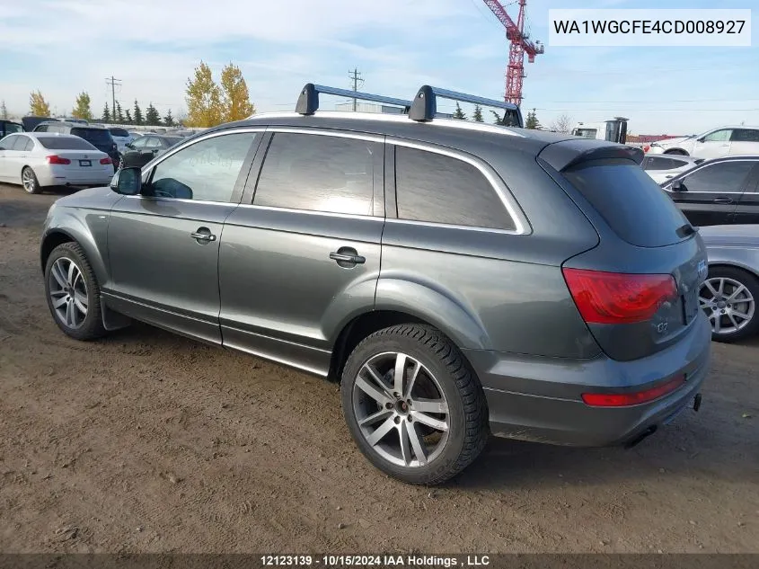 WA1WGCFE4CD008927 2012 Audi Q7