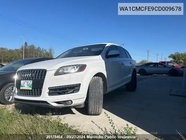 2012 Audi Q7 V6 Tdi VIN: WA1CMCFE9CD009678 Lot: 20178464