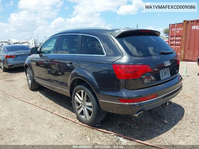 2012 Audi Q7 3.0 Tdi Premium VIN: WA1VMAFEXCD009086 Lot: 40069387