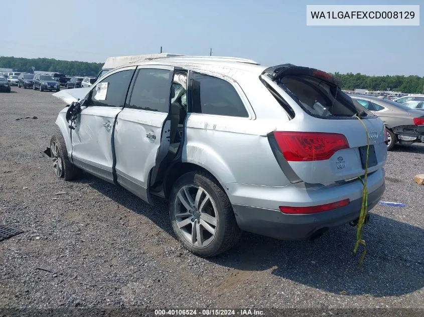 WA1LGAFEXCD008129 2012 Audi Q7 3.0T Premium