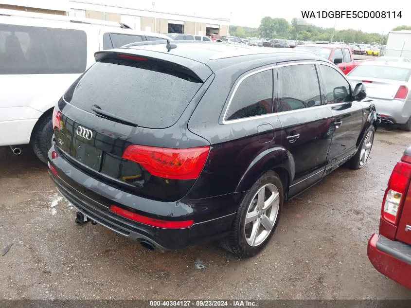 2012 Audi Q7 3.0T S Line Prestige VIN: WA1DGBFE5CD008114 Lot: 40384127