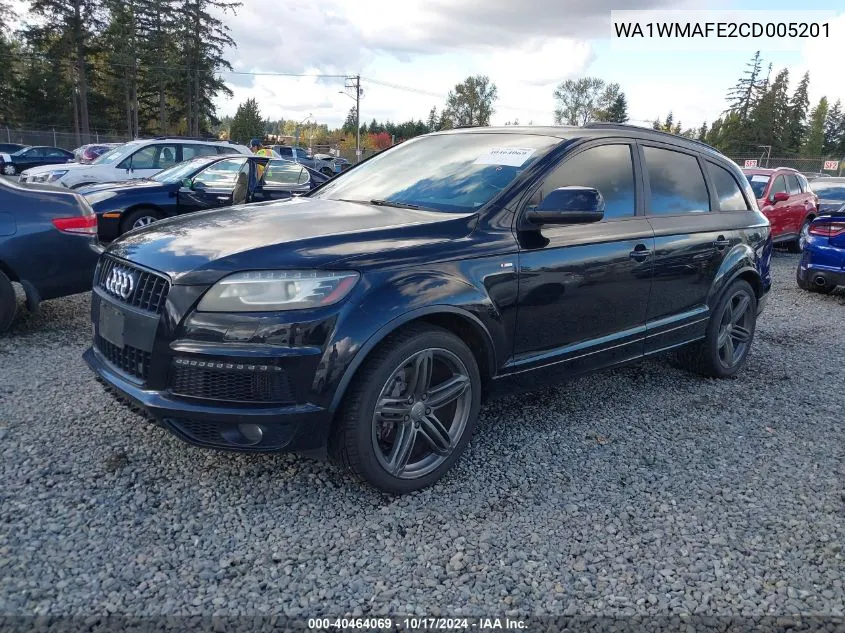 2012 Audi Q7 3.0 Tdi Premium VIN: WA1WMAFE2CD005201 Lot: 40464069