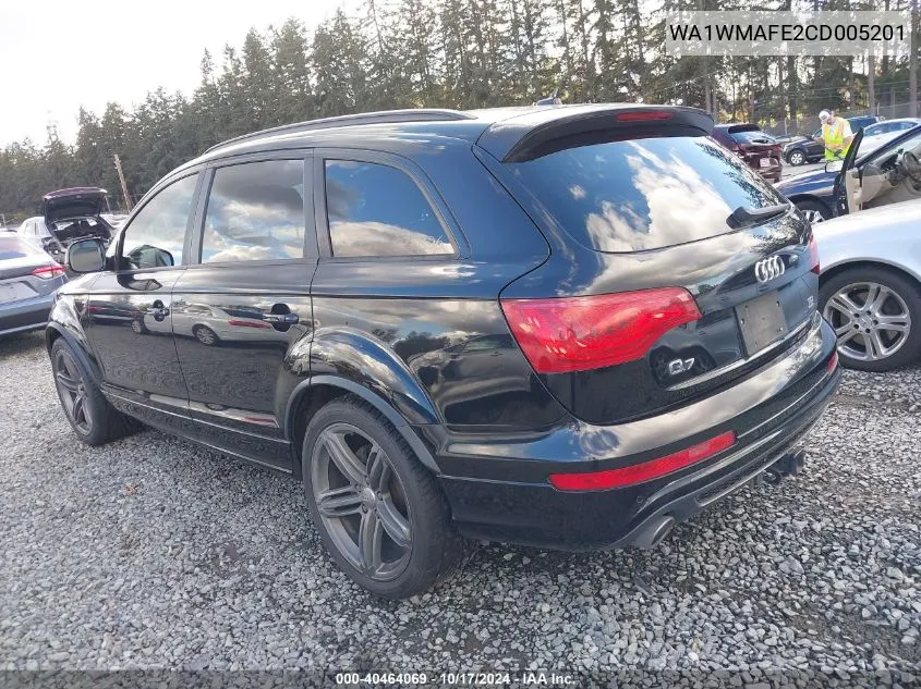 2012 Audi Q7 3.0 Tdi Premium VIN: WA1WMAFE2CD005201 Lot: 40464069