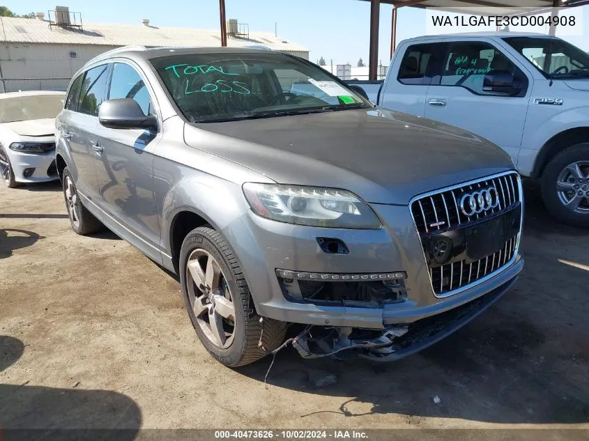 WA1LGAFE3CD004908 2012 Audi Q7 3.0T Premium