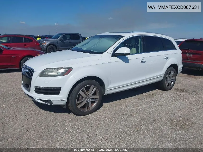 WA1VMAFEXCD007631 2012 Audi Q7 3.0 Tdi Premium