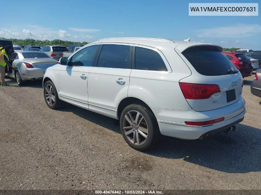 WA1VMAFEXCD007631 2012 Audi Q7 3.0 Tdi Premium