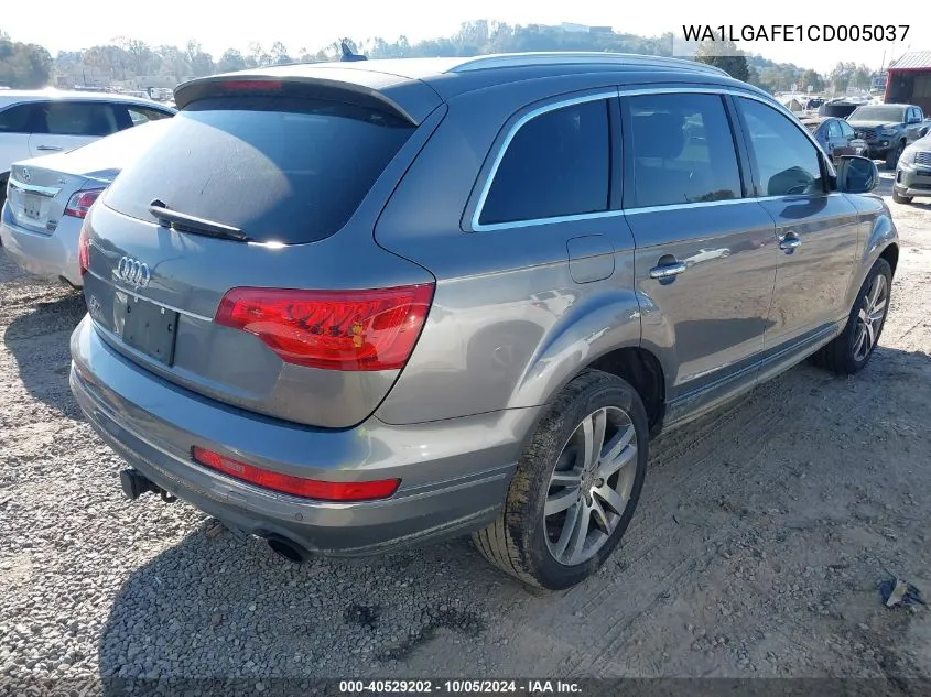 2012 Audi Q7 3.0T Premium VIN: WA1LGAFE1CD005037 Lot: 40529202