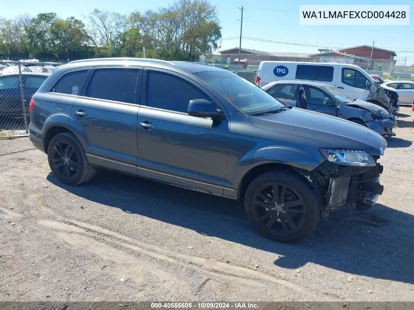 2012 Audi Q7 3.0 Tdi Premium VIN: WA1LMAFEXCD004428 Lot: 40555605