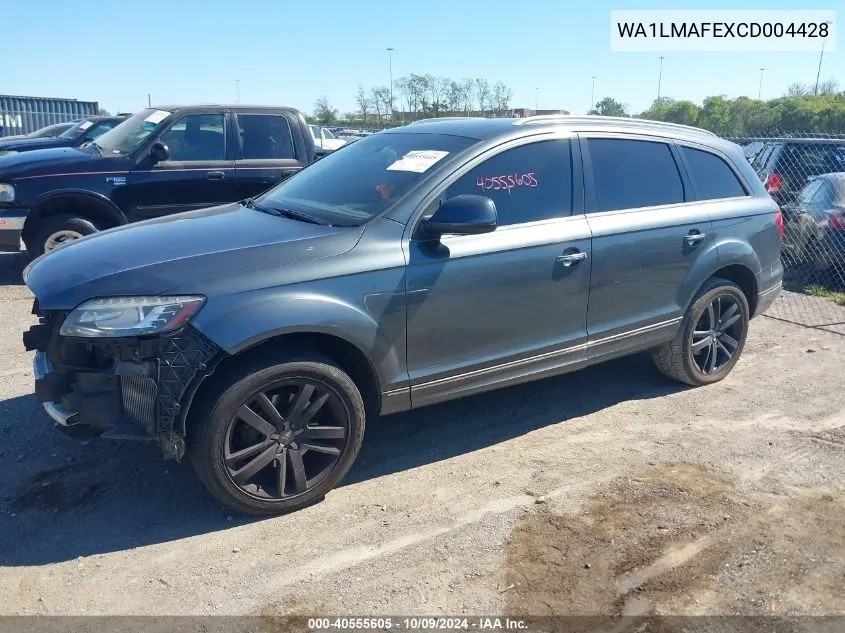 2012 Audi Q7 3.0 Tdi Premium VIN: WA1LMAFEXCD004428 Lot: 40555605