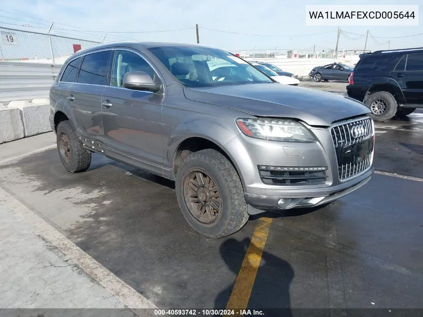 2012 Audi Q7 3.0 Tdi Premium VIN: WA1LMAFEXCD005644 Lot: 40593742