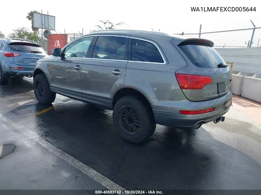 2012 Audi Q7 3.0 Tdi Premium VIN: WA1LMAFEXCD005644 Lot: 40593742