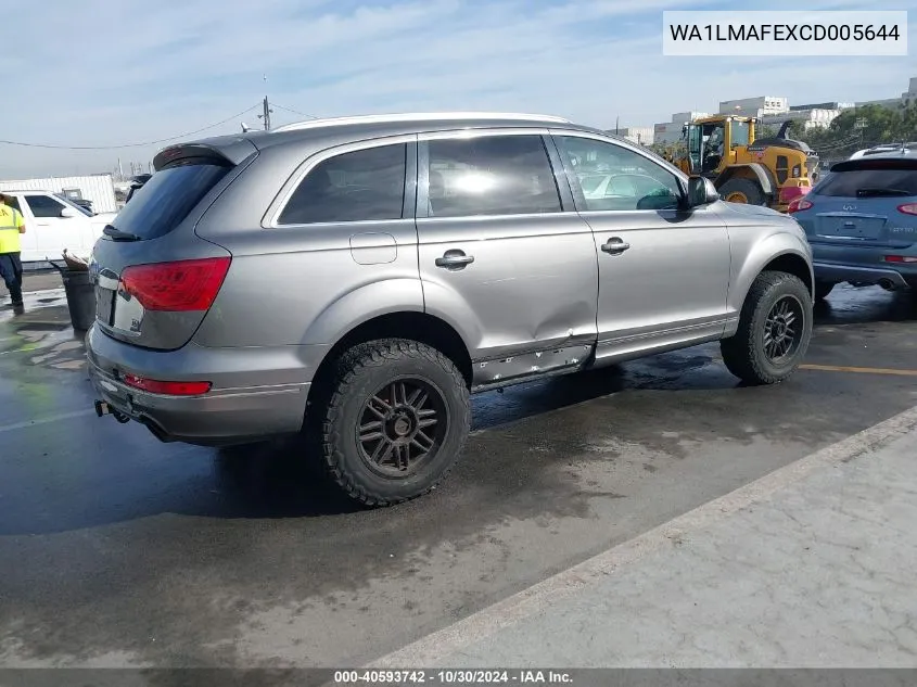 2012 Audi Q7 3.0 Tdi Premium VIN: WA1LMAFEXCD005644 Lot: 40593742