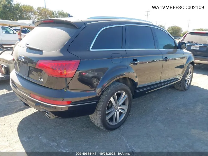 2012 Audi Q7 3.0 Tdi Premium VIN: WA1VMBFE8CD002109 Lot: 40684147