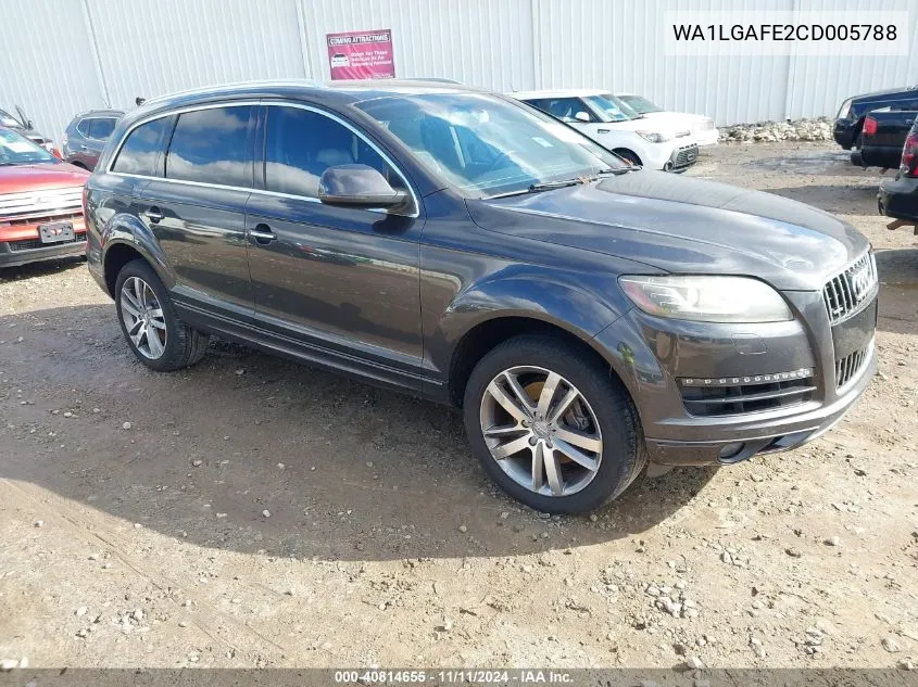 2012 Audi Q7 3.0T Premium VIN: WA1LGAFE2CD005788 Lot: 40814655