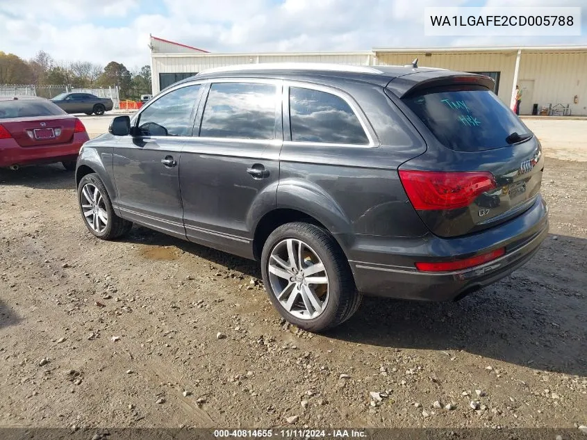 2012 Audi Q7 3.0T Premium VIN: WA1LGAFE2CD005788 Lot: 40814655