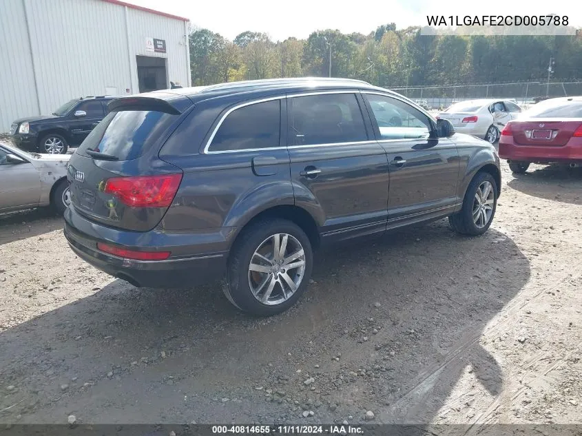 2012 Audi Q7 3.0T Premium VIN: WA1LGAFE2CD005788 Lot: 40814655