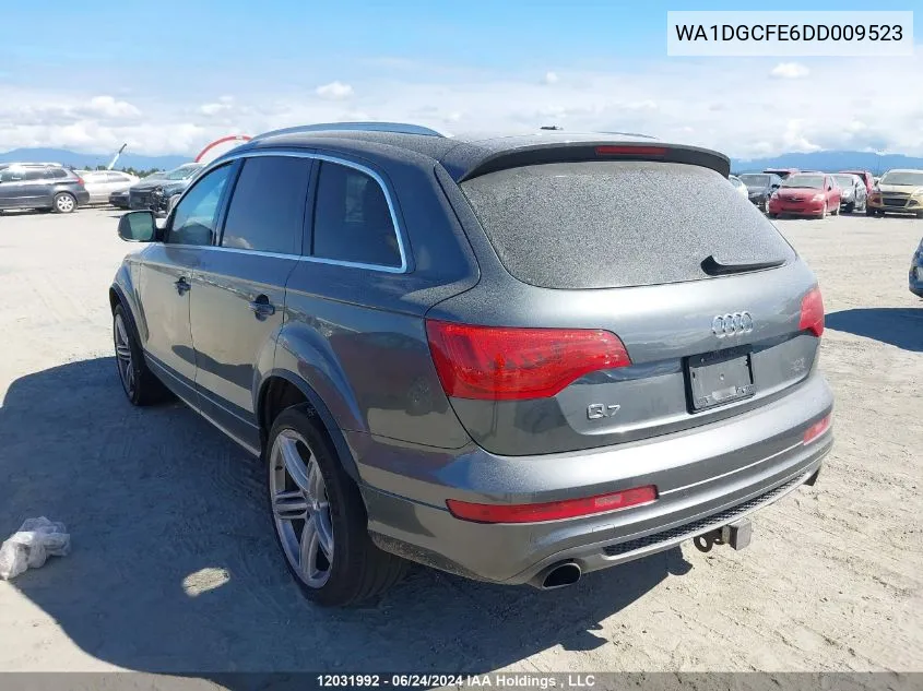 2013 Audi Q7 VIN: WA1DGCFE6DD009523 Lot: 12031992