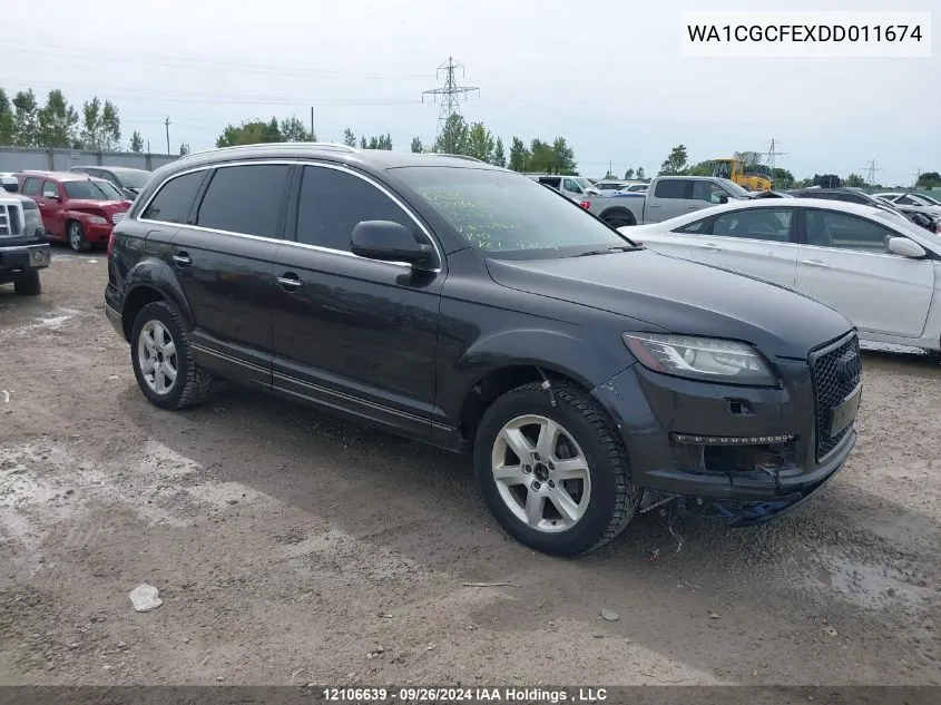 2013 Audi Q7 Premium VIN: WA1CGCFEXDD011674 Lot: 12106639