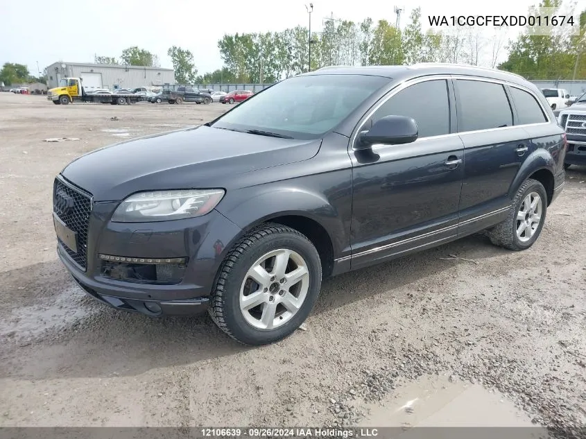 2013 Audi Q7 Premium VIN: WA1CGCFEXDD011674 Lot: 12106639