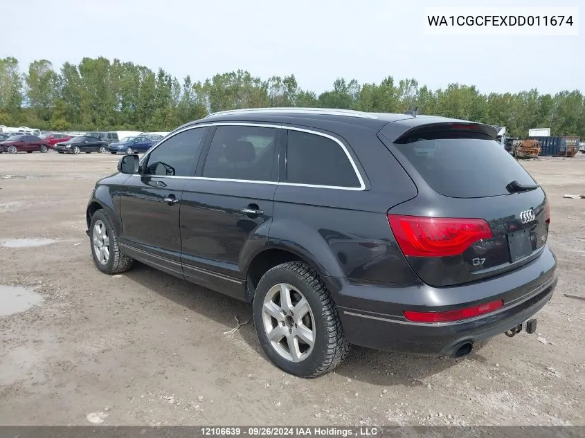 2013 Audi Q7 Premium VIN: WA1CGCFEXDD011674 Lot: 12106639