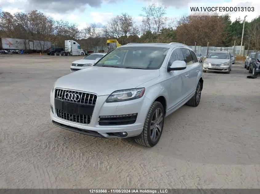 2013 Audi Q7 VIN: WA1VGCFE9DD013103 Lot: 12153568