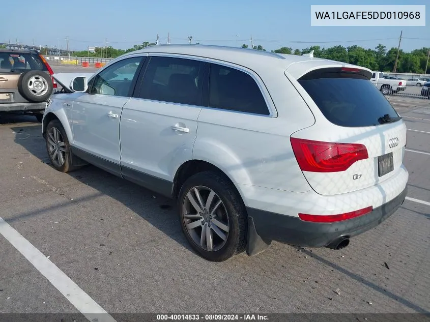 2013 Audi Q7 3.0T Premium VIN: WA1LGAFE5DD010968 Lot: 40014833