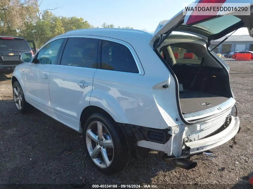 2013 Audi Q7 3.0T S Line Prestige VIN: WA1DGAFE5DD016290 Lot: 40334168