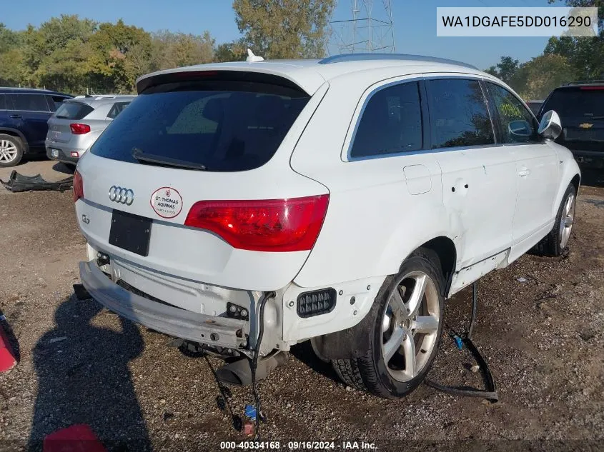 2013 Audi Q7 3.0T S Line Prestige VIN: WA1DGAFE5DD016290 Lot: 40334168