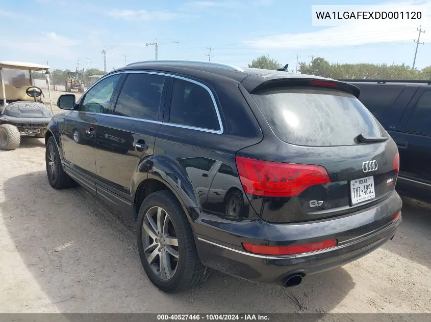 2013 Audi Q7 3.0T Premium VIN: WA1LGAFEXDD001120 Lot: 40527446