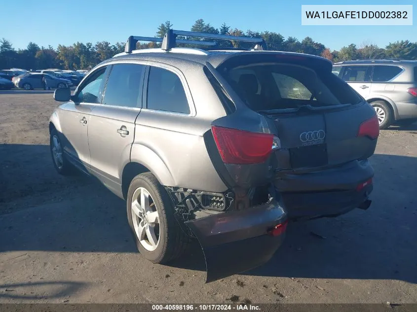 2013 Audi Q7 3.0T Premium VIN: WA1LGAFE1DD002382 Lot: 40598196