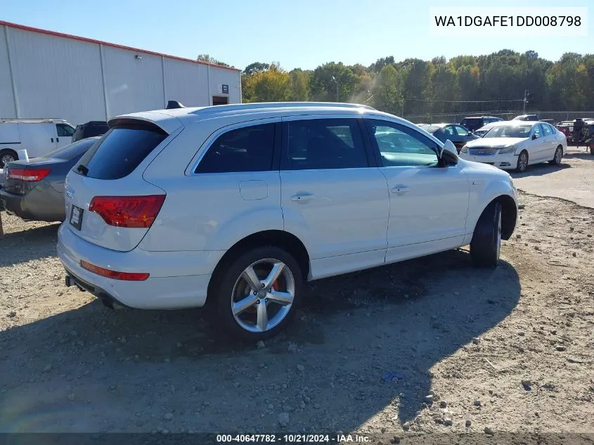 2013 Audi Q7 3.0T S Line Prestige VIN: WA1DGAFE1DD008798 Lot: 40647782