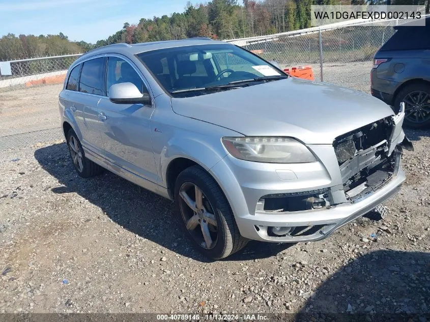 2013 Audi Q7 3.0T S Line Prestige VIN: WA1DGAFEXDD002143 Lot: 40789145