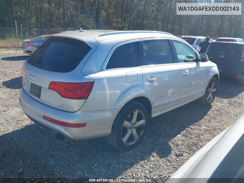 2013 Audi Q7 3.0T S Line Prestige VIN: WA1DGAFEXDD002143 Lot: 40789145