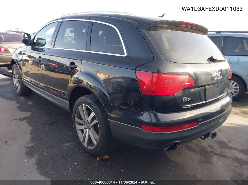 2013 Audi Q7 3.0T Premium VIN: WA1LGAFEXDD011033 Lot: 40800314