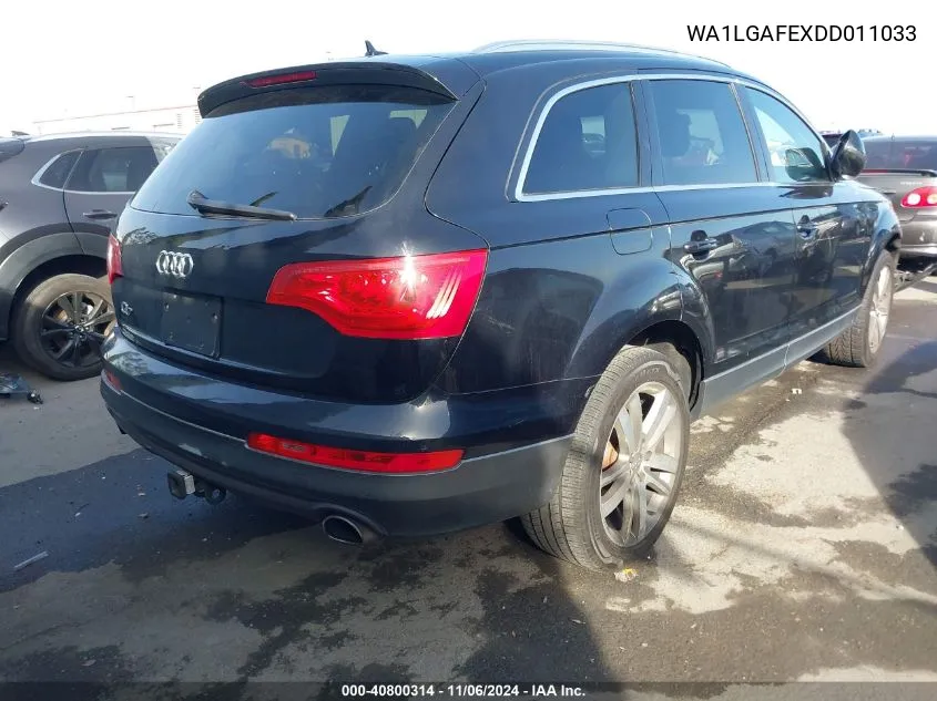 2013 Audi Q7 3.0T Premium VIN: WA1LGAFEXDD011033 Lot: 40800314