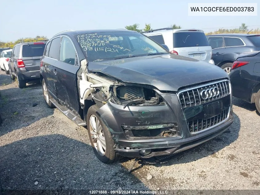 2014 Audi Q7 VIN: WA1CGCFE6ED003783 Lot: 12071888