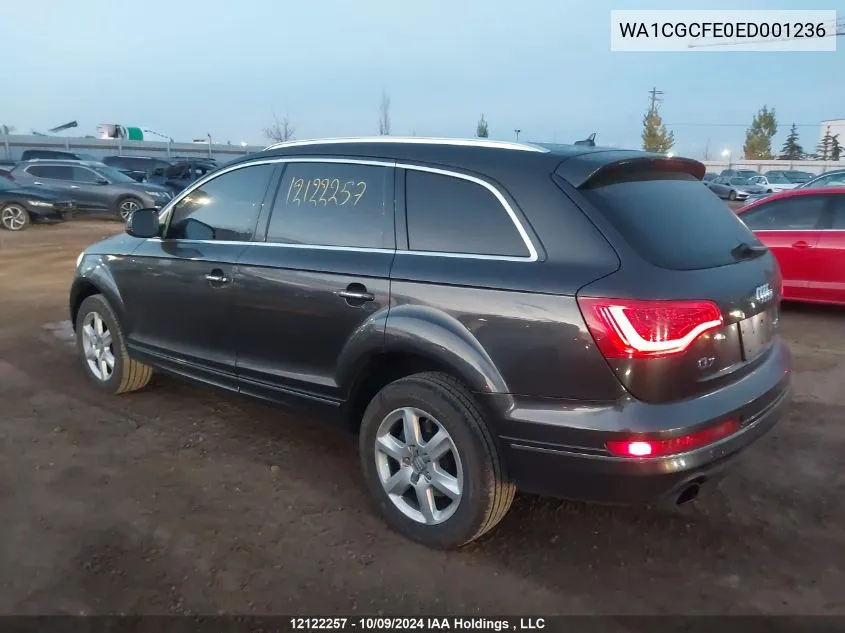 2014 Audi Q7 VIN: WA1CGCFE0ED001236 Lot: 12122257