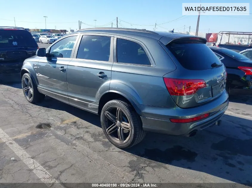 2014 Audi Q7 3.0T S Line Prestige VIN: WA1DGAFE5ED017635 Lot: 40450198