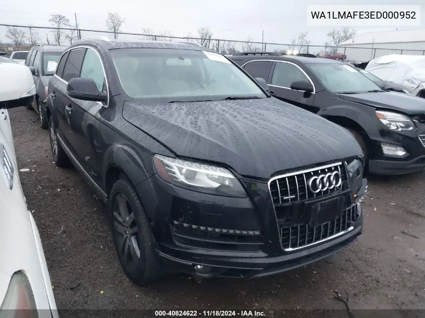 2014 Audi Q7 3.0 Tdi Premium VIN: WA1LMAFE3ED000952 Lot: 40824622