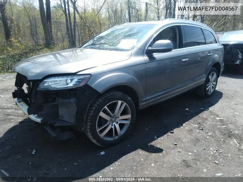 2015 Audi Q7 3.0 Tdi Premium VIN: WA1LMAFE7FD004567 Lot: 39302082