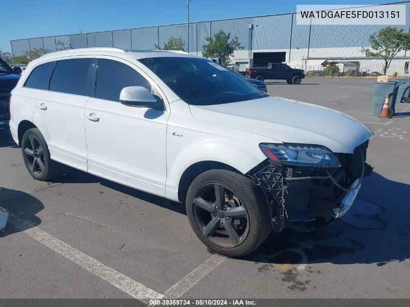 2015 Audi Q7 3.0T S Line Prestige VIN: WA1DGAFE5FD013151 Lot: 39359734